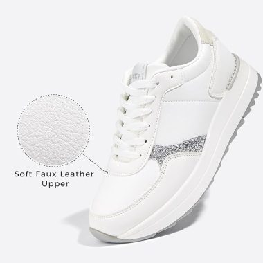 LUCKY STEP Women's Platform Fashion Sneakers Retro Neutral Classic Trainers Colorblock Casual Lace-up Stylish Tennis Chunky Walking Shoes