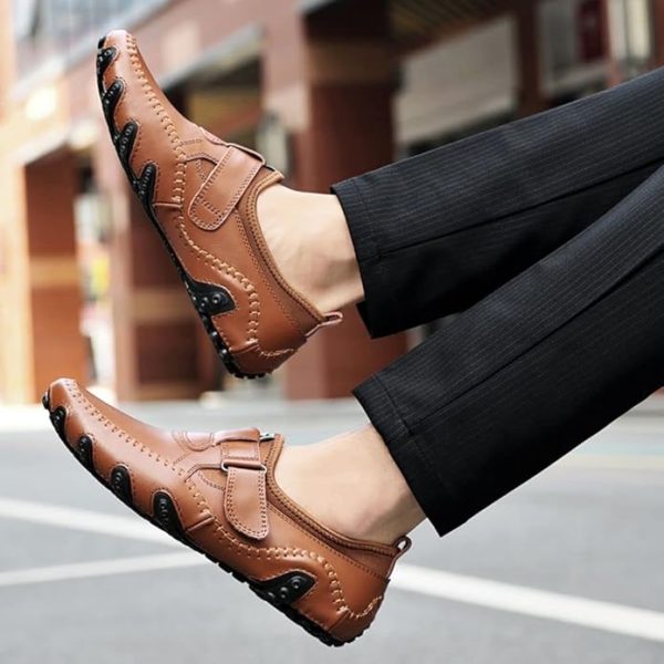 mitvr Men’s Casual Leather Loafers Shoes Penny Loafers Moccasin Flats Boat Shoes - Image 3