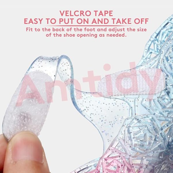 Amtidy Flats Mary Jane Dance Party Cosplay Shoes, Snow Queen Princess Birthday Sandals for Little Girls, Toddler - Image 3