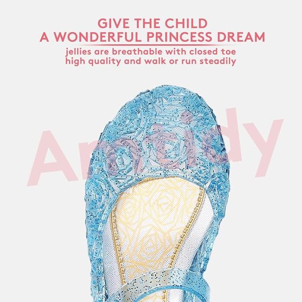 Amtidy Flats Mary Jane Dance Party Cosplay Shoes, Snow Queen Princess Birthday Sandals for Little Girls, Toddler - Image 2