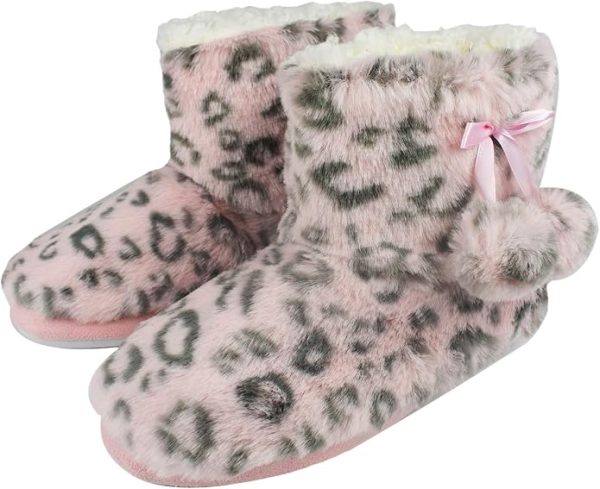 Girls/Kids Cute Slippers with Warm Plush Fleece Indoor Outdoor Slip-on Booties - Image 2