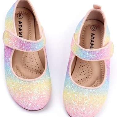 ADAMUMU Girls Dress Up Shoes Sparkly Shoes for Girls Princess Mary Jane School Uniform Dress Shoes in Performance, Prom and Graduation for Toddler/Little/Big Kids