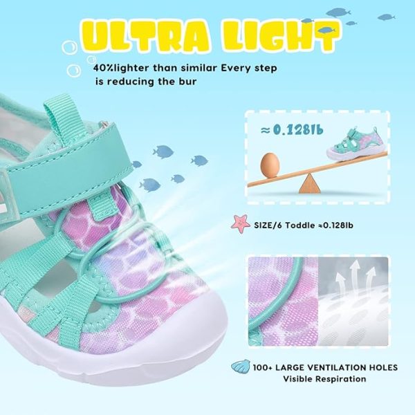 JOINFREE Toddler Boys Girls Water Shoes Breathable Qucik Dry Sport Beach Sandals Lightweight Barefoot Flexible - Image 2