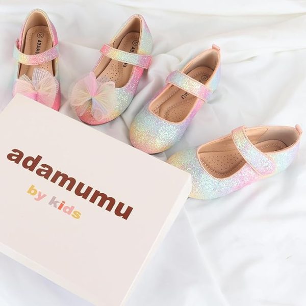ADAMUMU Girls Dress Up Shoes Sparkly Shoes for Girls Princess Mary Jane School Uniform Dress Shoes in Performance, Prom and Graduation for Toddler/Little/Big Kids - Image 2