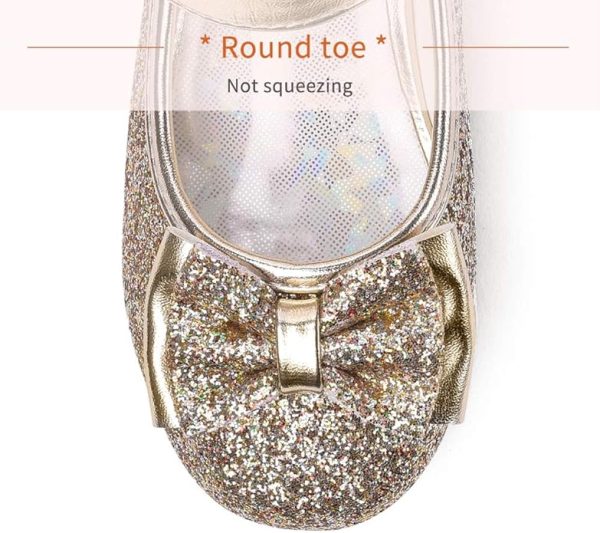 Stelle Girls Dress Shoes Glitter Princess Shoe Flower Mary Jane Low Heels Party Wedding Prom Footwear for Toddler Kids - Image 2