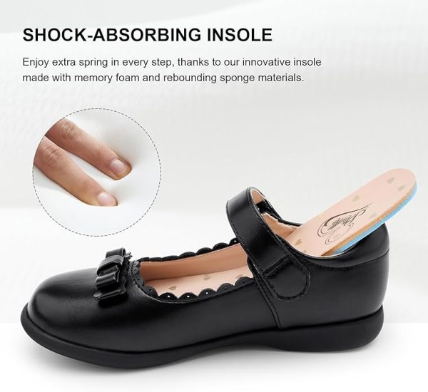 Stelle School Shoes for Girls Uniform Mary Jane Dress Shoes Flats Church Music Recitals(Little/Big Kids) - Image 3
