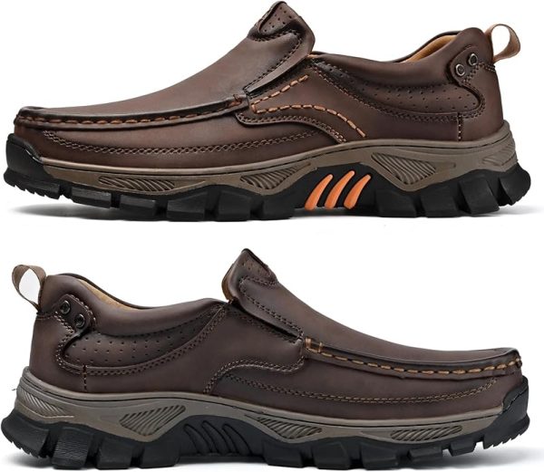 Men's Slip-On Loafers Comfortable Leather Casual Walking Shoes for Work Office Dress Outdoor - Image 2