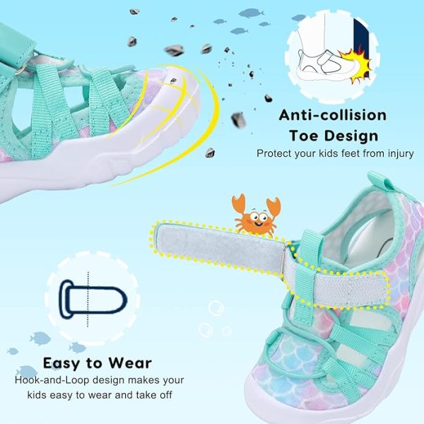 JOINFREE Toddler Boys Girls Water Shoes Breathable Qucik Dry Sport Beach Sandals Lightweight Barefoot Flexible - Image 3