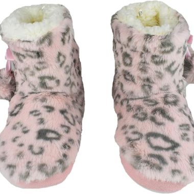 Girls/Kids Cute Slippers with Warm Plush Fleece Indoor Outdoor Slip-on Booties