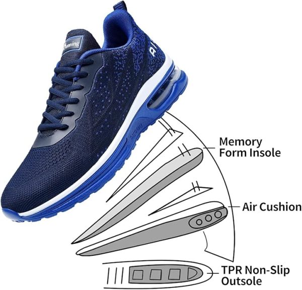 Autper Mens Athletic Running Tennis Shoes Lightweight Sport Gym Jogging Walking Sneakers US 7-US 12.5 - Image 3