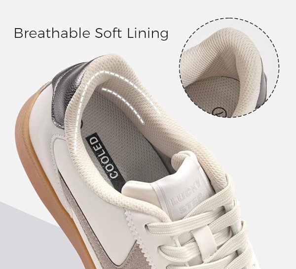 LUCKY STEP Women's Retro Fashion Sneakers Classic Casual Walking Shoes Non Slip Comfort Skate Shoes - Image 3
